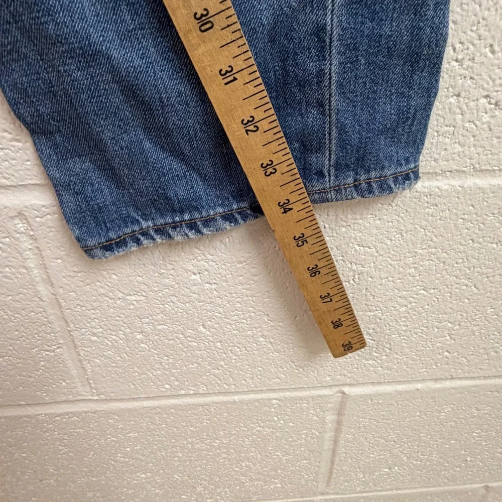 True Religion Mens Geno Distressed Jeans 42 Blue Red Backed Ripped Y2K Flap